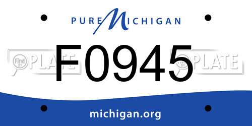 F0945 Michigan License Plate