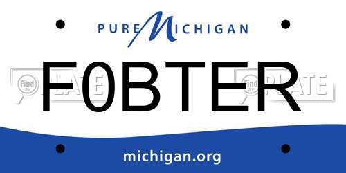 F0BTER Michigan License Plate