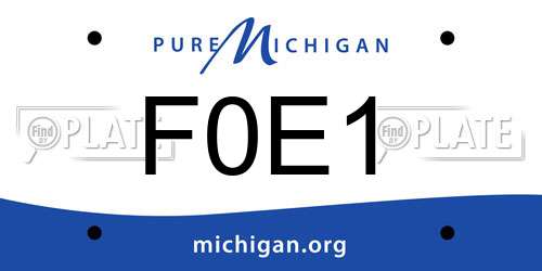 F0E1 Michigan License Plate