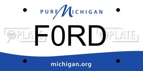 F0RD Michigan License Plate