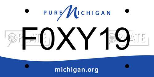 F0XY19 Michigan License Plate