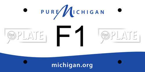 F1 Michigan License Plate