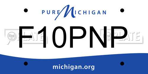 F10PNP Michigan License Plate