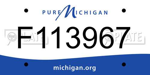 F113967 Michigan License Plate