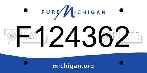 F124362 Michigan License Plate