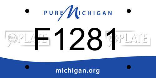 F1281 Michigan License Plate