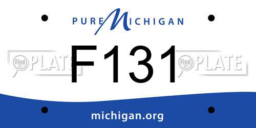 F131 Michigan License Plate