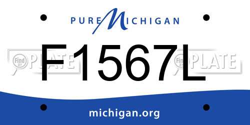 F1567L Michigan License Plate