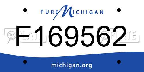 F169562 Michigan License Plate