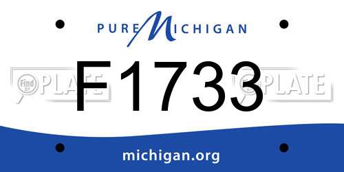 F1733 Michigan License Plate