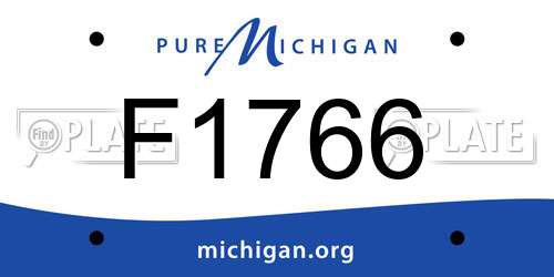 F1766 Michigan License Plate