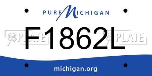 F1862L Michigan License Plate