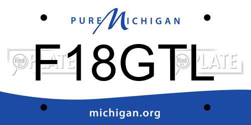 F18GTL Michigan License Plate