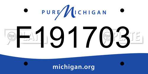 F191703 Michigan License Plate
