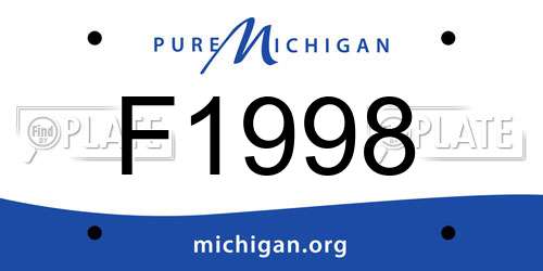 F1998 Michigan License Plate