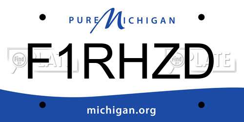 F1RHZD Michigan License Plate