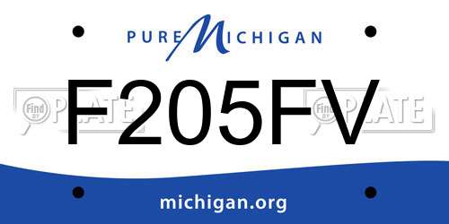 F205FV Michigan License Plate