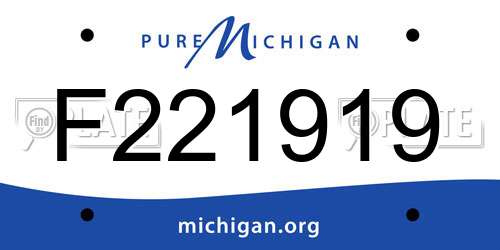 F221919 Michigan License Plate