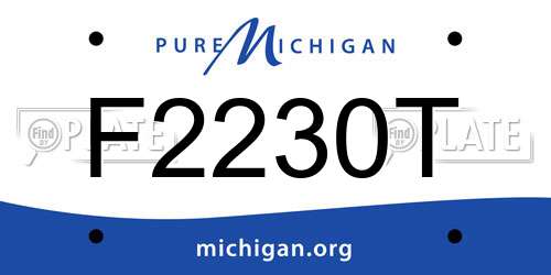 F2230T Michigan License Plate