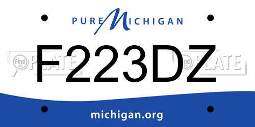 F223DZ Michigan License Plate