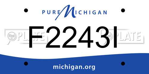 F2243I Michigan License Plate