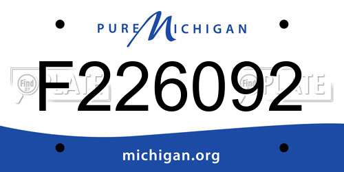 F226092 Michigan License Plate