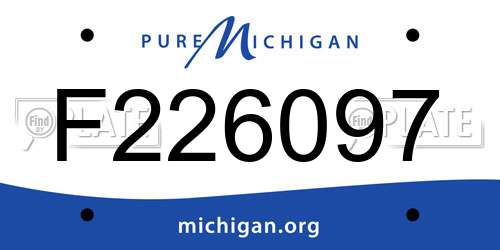 F226097 Michigan License Plate