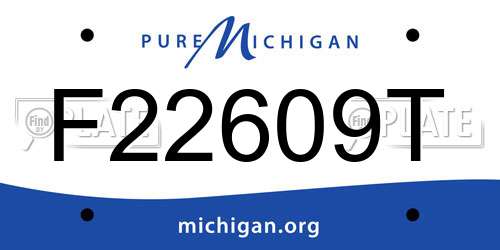 F22609T Michigan License Plate
