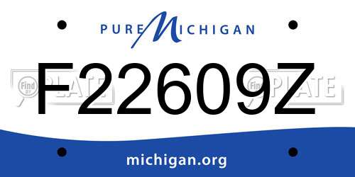 F22609Z Michigan License Plate