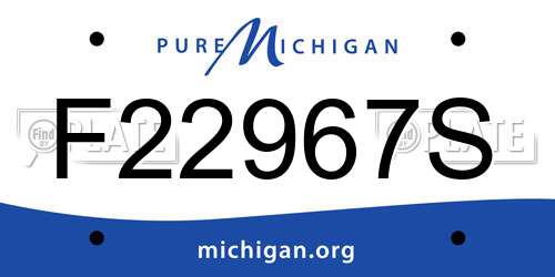 F22967S Michigan License Plate