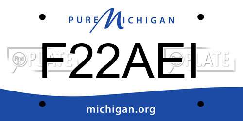 F22AEI Michigan License Plate