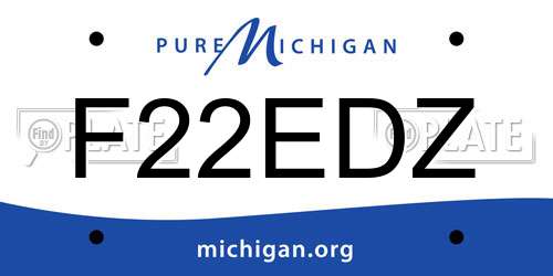 F22EDZ Michigan License Plate