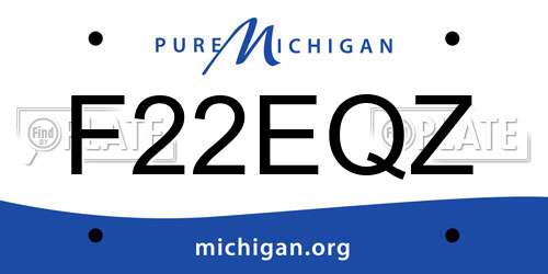 F22EQZ Michigan License Plate