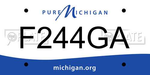 F244GA Michigan License Plate