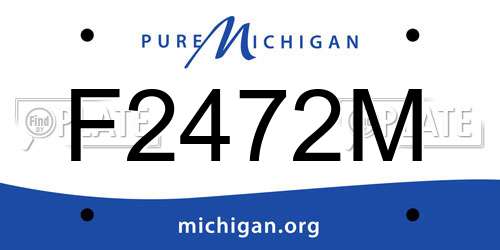 F2472M Michigan License Plate