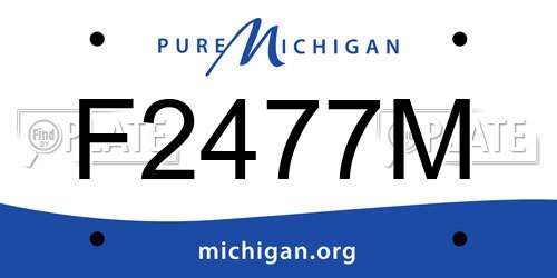 F2477M Michigan License Plate