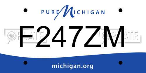 F247ZM Michigan License Plate