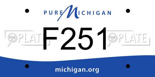 F251 Michigan License Plate