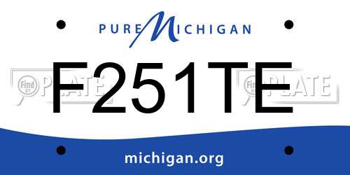 F251TE Michigan License Plate