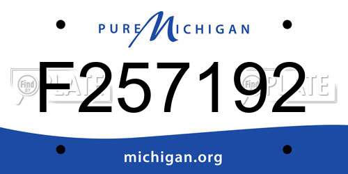 F257192 Michigan License Plate