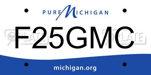 F25GMC Michigan License Plate