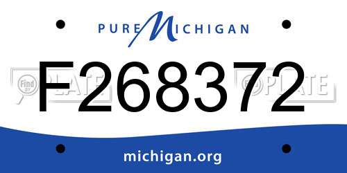 F268372 Michigan License Plate