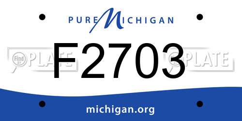 F2703 Michigan License Plate