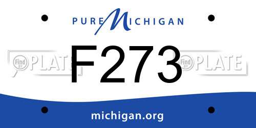 F273 Michigan License Plate