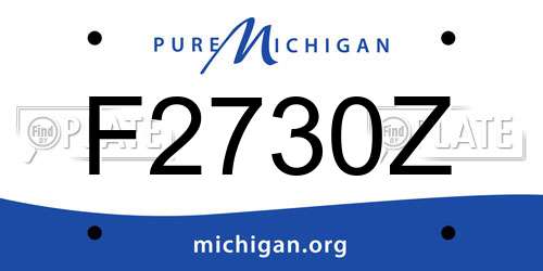 F2730Z Michigan License Plate