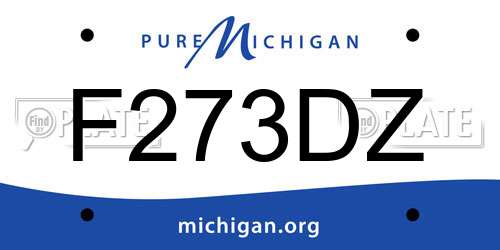 F273DZ Michigan License Plate