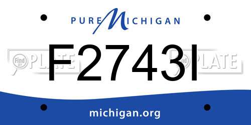 F2743I Michigan License Plate