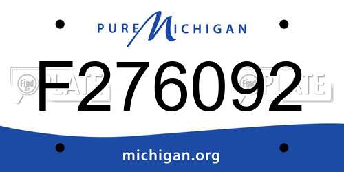 F276092 Michigan License Plate