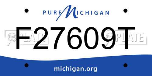 F27609T Michigan License Plate