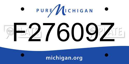 F27609Z Michigan License Plate